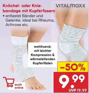 Netto Marken-Discount VITALmaxx Knöchel- oder Kniebandage mit Kupferfasern Angebot