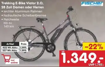 Netto Marken-Discount Fischer Trekking E-Bike Viator 2.0, 28 Zoll Damen oder Herren Angebot