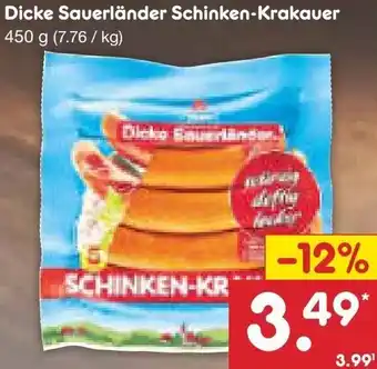 Netto Marken-Discount Dicke Sauerländer Schinken-Krakauer 450 g Angebot