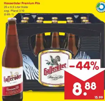 Netto Marken-Discount Hasseröder Premium Pils 20 x 0,5 Liter Kiste Angebot