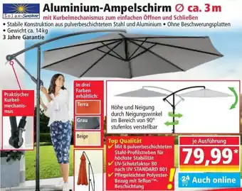 Norma Solax-Sunshine Aluminium-Ampelschirm Ø ca. 3 m Angebot