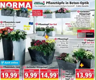 Norma Powertec Garden Pflanztöpfe in Beton-Optik Angebot