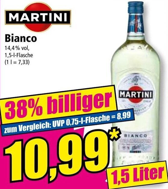 MARTINI Bianco 1,5 Liter Angebot bei Norma