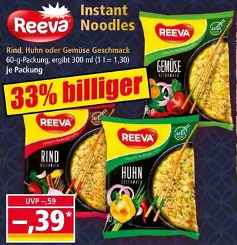 Norma REEVA Instant Noodles 60 g Packung Angebot