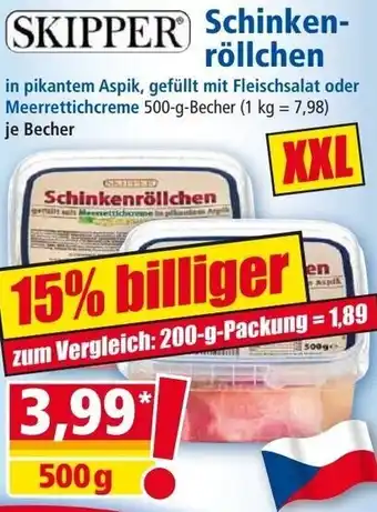 Norma SKIPPER Schinkenröllchen 500 g Angebot