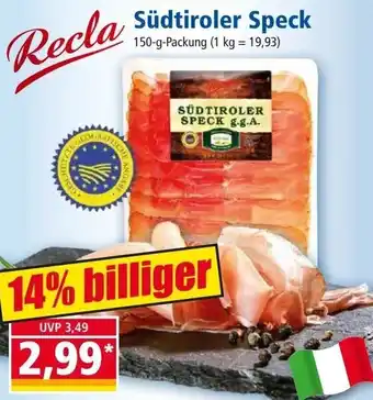 Norma Recla Südtiroler Speck 150-g-Packung Angebot