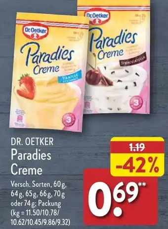 Aldi Nord DR. OETKER Paradies Creme Angebot