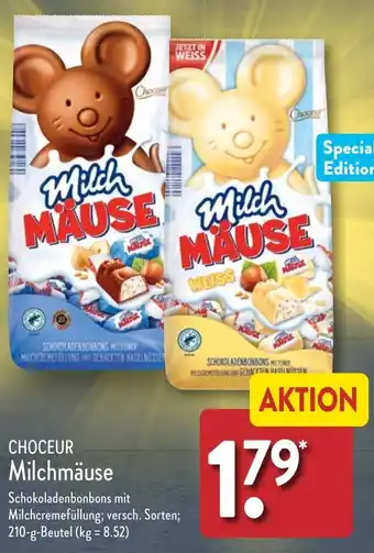 Aldi Nord CHOCEUR Milchmäuse 210 g Beutel Angebot