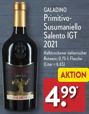 Aldi Nord GALADINO Primitivo Susumaniello Salento IGT 2021 Angebot