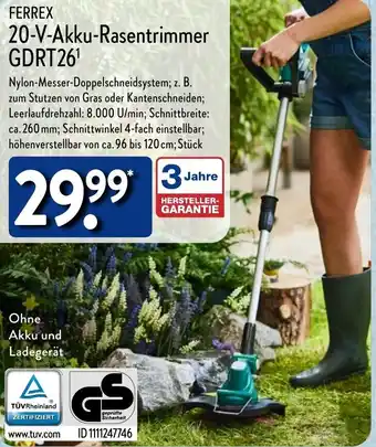 Aldi Nord FERREX 20-V-Akku-Rasentrimmer GDRT26¹ Angebot