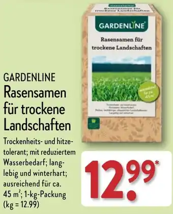 Aldi Nord GARDENLINE Rasensamen für trockene Landschaften 1 kg Packung Angebot