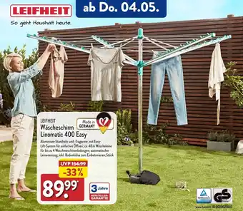 Aldi Nord LEIFHEIT Wäscheschirm Linomatic 400 Easy Angebot