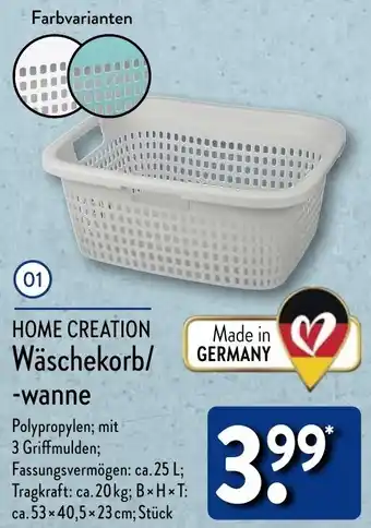 Aldi Nord HOME CREATION Wäschekorb/wanne Angebot