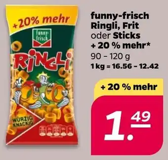 NETTO funny-frisch Ringli, Frit oder Sticks + 20 % mehr 90-120 g Angebot