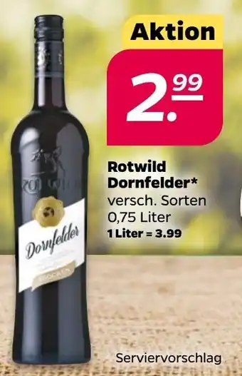 NETTO Rotwild Dornfelder* 0,75 Liter Angebot