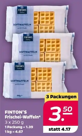 NETTO FINTON'S Frischei-Waffeln* 3x250 g Angebot