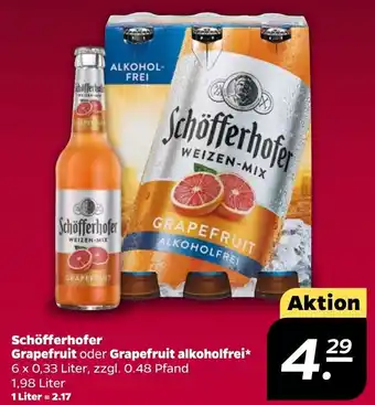 NETTO Schöfferhofer Grapefruit oder Grapefruit alkoholfrei* 6 x 0,33 Liter Angebot