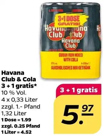 NETTO Havana Club & Cola 3+ 1 gratis* Angebot