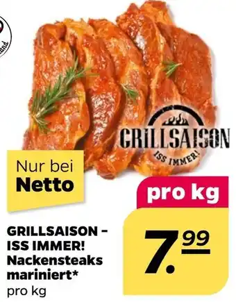 NETTO GRILLSAISON - ISS IMMER! Nackensteaks mariniert* Angebot