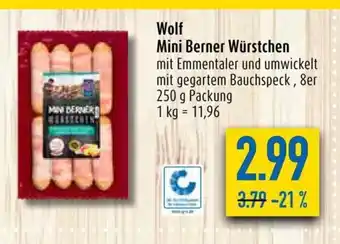 diska Wolf Mini Berner Würstchen 250g Angebot