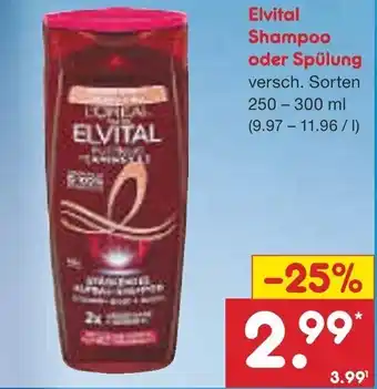 Netto Marken-Discount Elvital Shampoo oder Spülung250-300 ml Angebot