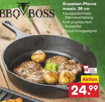 Netto Marken-Discount Gusseisen-Pfanne massiv, 28 cm Angebot