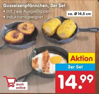 Netto Marken-Discount Gusseisenpfännchen, 3er Set ca. 14,5 cm Angebot