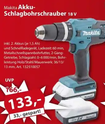 Sonderpreis Baumarkt Makita Akku-Schlagbohrschrauber 18 v Angebot