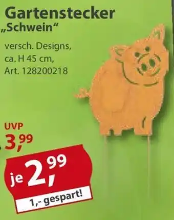 Sonderpreis Baumarkt Gartenstecker ,,Schwein" Angebot