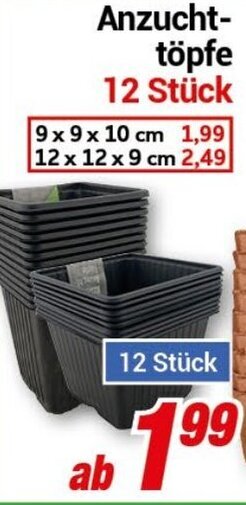 CENTERSHOP Anzuchttöpfe 12 Stück Angebot