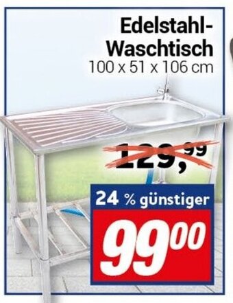 CENTERSHOP Edelstahl-Waschtisch Angebot