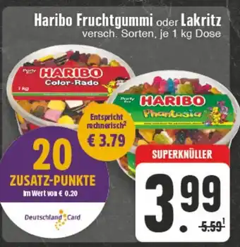 Edeka Wegner Haribo Fruchtgummi oder Lakritz 1kg Angebot