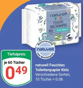 Globus Natuvell Feuchtes Toilettenpapier Kids 60 Tücher Angebot