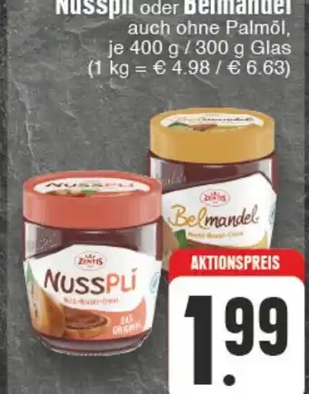 Edeka Wegner Zentis Nusspli oder Belmandel 400/300g Angebot