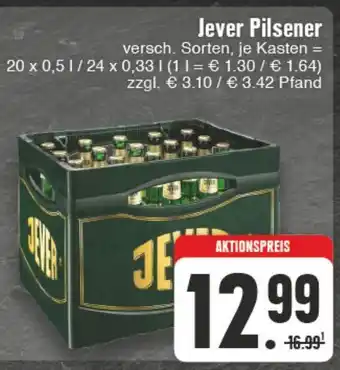 Edeka Wegner Jever Pilsener 20*500ml/24*330ml Angebot