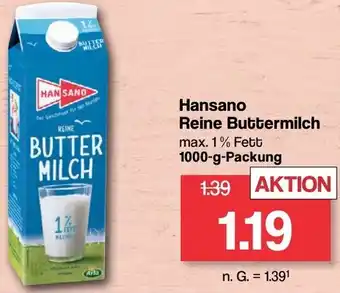 Famila Nord West Hansano Reine Buttermilch 1000 g Packung Angebot