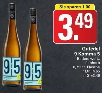 WEZ Gutedel 9 Komma 5, 0,75Ltr. Flasche Angebot