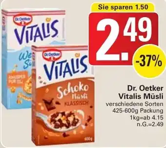 WEZ Dr. Oetker Vitalis Müsli 425-600g Packung Angebot