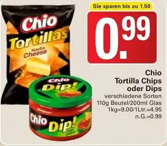 WEZ Chio Tortilla Chips oder Dips 110 g Beutel/200 ml Glas Angebot