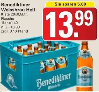 WEZ Benediktiner Weissbräu Hell Kiste 20x0,5Ltr. Angebot