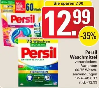 WEZ Persil Waschmittel 60-75 Waschanwendungen Angebot