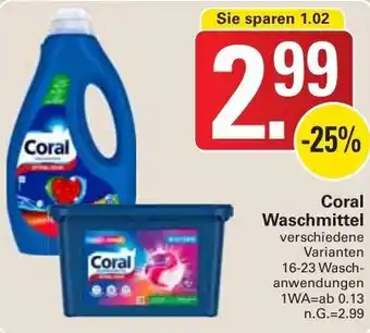 WEZ Coral Waschmittel 16-23 Waschanwendungen Angebot