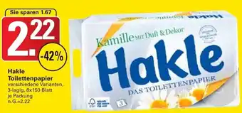 WEZ Hakle Toilettenpapier 3-lagig, 8x150 Blatt Angebot