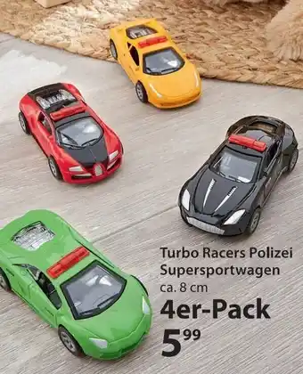 NKD Turbo Racers Polizei Supersportwagen 4er-Pack Angebot