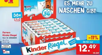 Netto Marken-Discount Ferrero Kinder Riegel 36 x 21 g Angebot