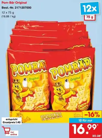 Netto Marken-Discount Pom-Bär Original 12 x 75 g Angebot