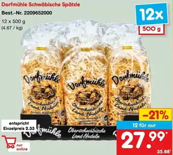 Netto Marken-Discount Dorfmühle Schwäbische Spätzle 12x500 g Angebot