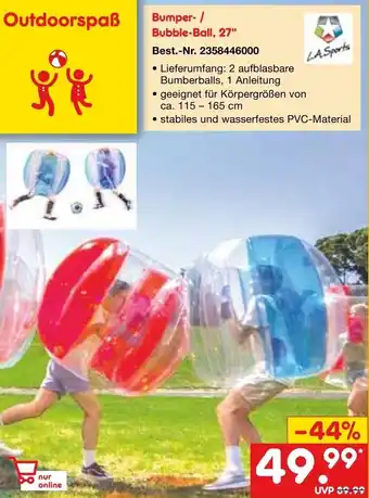 Netto Marken-Discount L.A. Sports Bumper- / Bubble-Ball, 27" Angebot