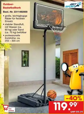 Netto Marken-Discount ART SPORT Outdoor-Basketballkorb Angebot