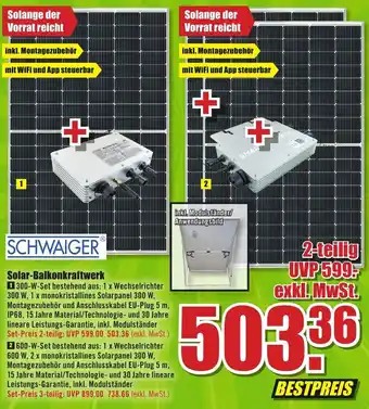 B1 Discount Baumarkt SCHWAIGER Solar-Balkonkraftwerk Angebot